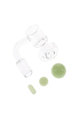 Quartz 14.5 mm Male 90° Terp Slurper Banger – Glow Beads Set