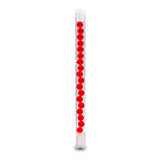 Beaded Borosilicate Glass Cooling Stem for DynaVap, Red, 130mm, Front View on White Background