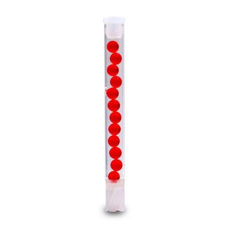 Red Beaded Borosilicate Glass Cooling Stem for DynaVap Cap, 95mm, Front View
