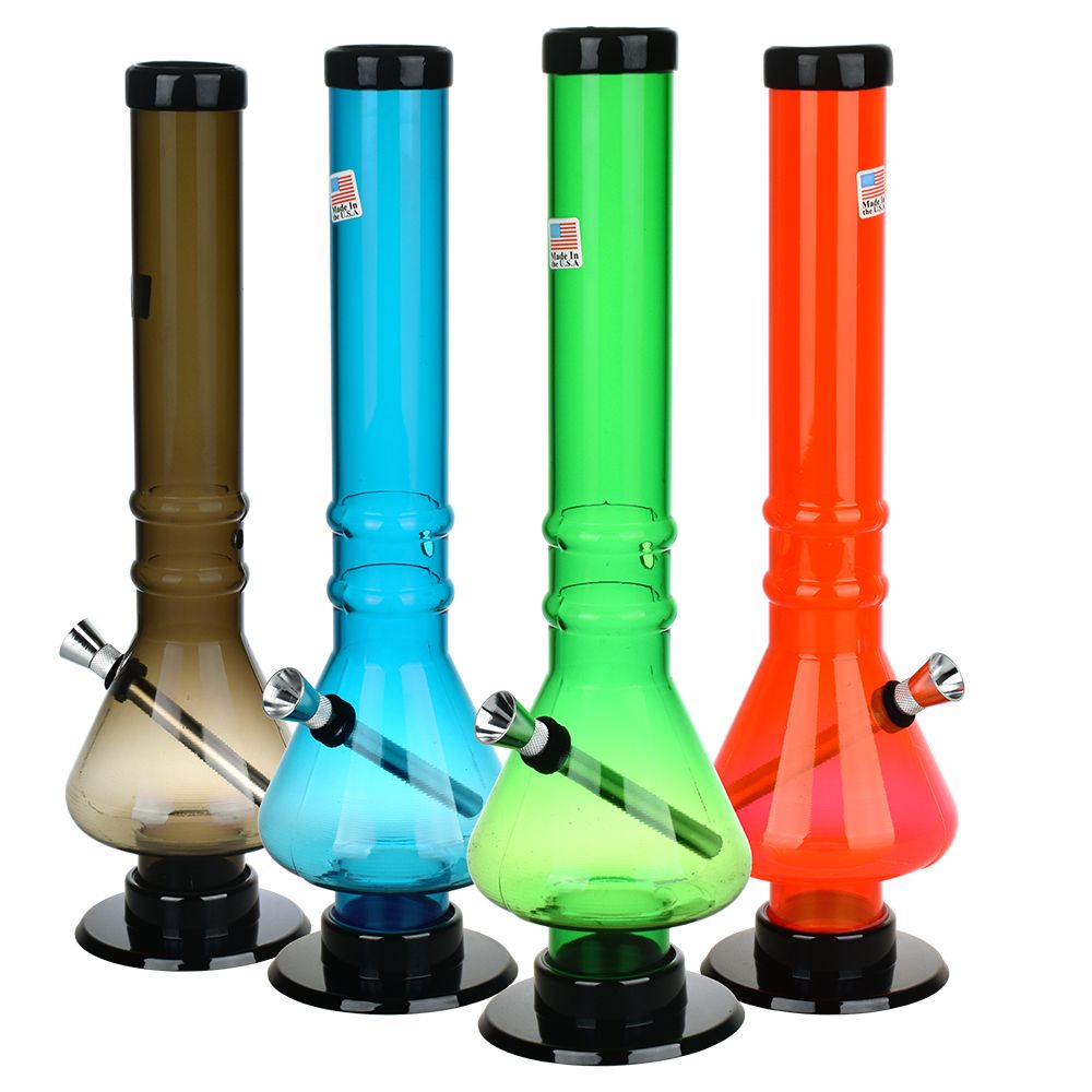 Beaker Base Acrylic Water Pipe | 12" | Colors Vary