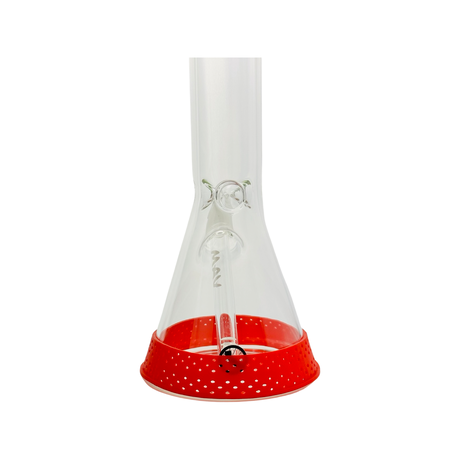 MAV PRO Beaker Bumper Bottom Protector in red, front view on seamless white background
