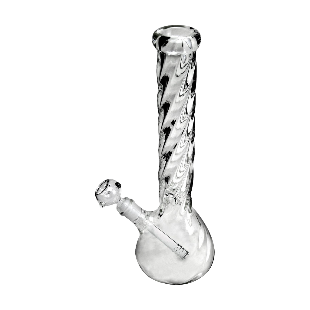 PILOT DIARY 16" Spiral Bong Front View with Clear Glass and Deep Bowl