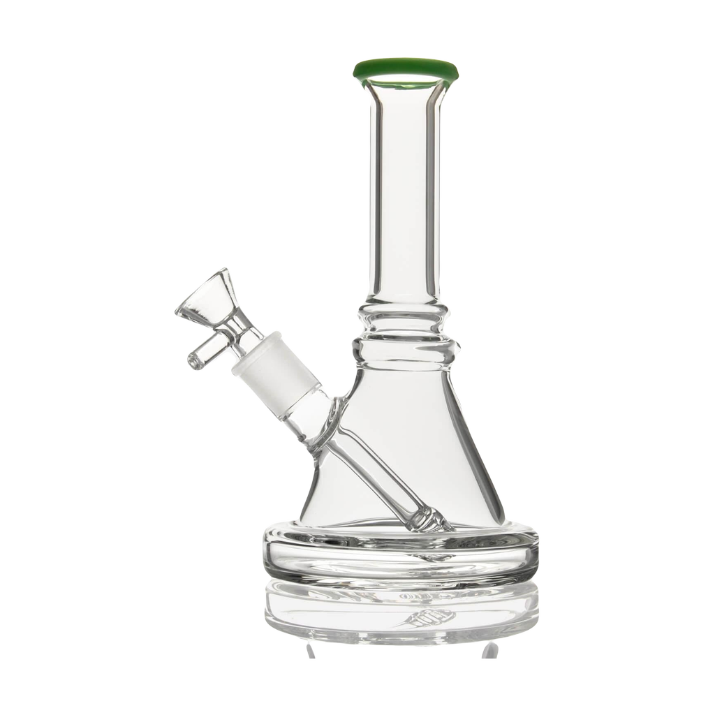 PILOT DIARY 7'' Glass Beaker Base Bong with Green Accents - Front View