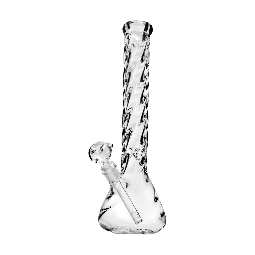 PILOT DIARY 16" Spiral Bong Front View with Clear Glass and Deep Bowl