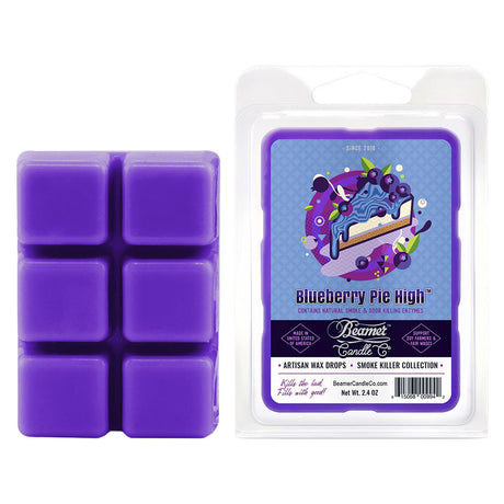 Beamer Candle Co. Blueberry High Pie Artisan Wax Drops, 2.4oz 12pc Display, Front View