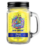 Beamer Candle Co. '70s Lovin' Mason Jar Candle with vibrant retro design, front view on white background