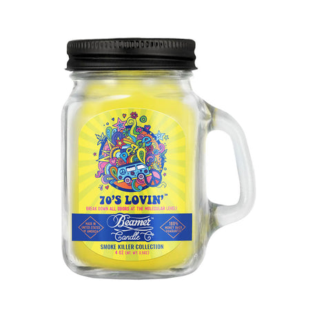 Beamer Candle Co. '70s Lovin' Mason Jar Candle, Soy Wax Blend, Front View