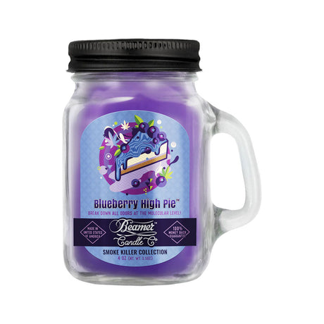 Beamer Candle Co. Blueberry High Pie Scented Mason Jar Candle - Front View