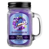 Beamer Candle Co. Large Mason Jar Candle with Blueberry High Pie scent, USA made - front view