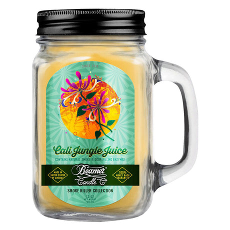 Beamer Candle Co. Cali Jungle Juice Large Mason Jar Candle, Soy Wax, Front View