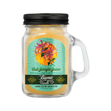 Beamer Candle Co. Large Mason Jar Candle in Cali Jungle Juice scent, soy wax, front view