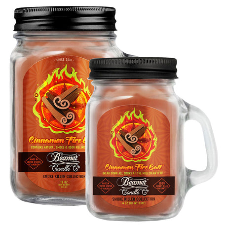 Beamer Candle Co. Cinnamon Fire Ball Mason Jar Candles, USA Made Soy Wax Blend