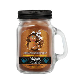 Beamer Candle Co. large mason jar candle with Grandma's Baking Again scent, front view on white background