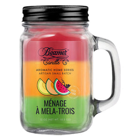 Beamer Candle Co. Menage A Mela-Trois Mason Jar Candle, USA-made soy wax blend