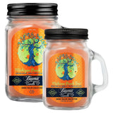 Beamer Candle Co. Michigan Peach Tree soy wax candles in large mason jars, front view
