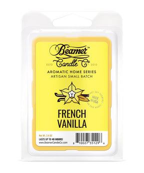 Beamer Candle Co. French Vanilla Wax Melts, 6-Pack Front View on White Background