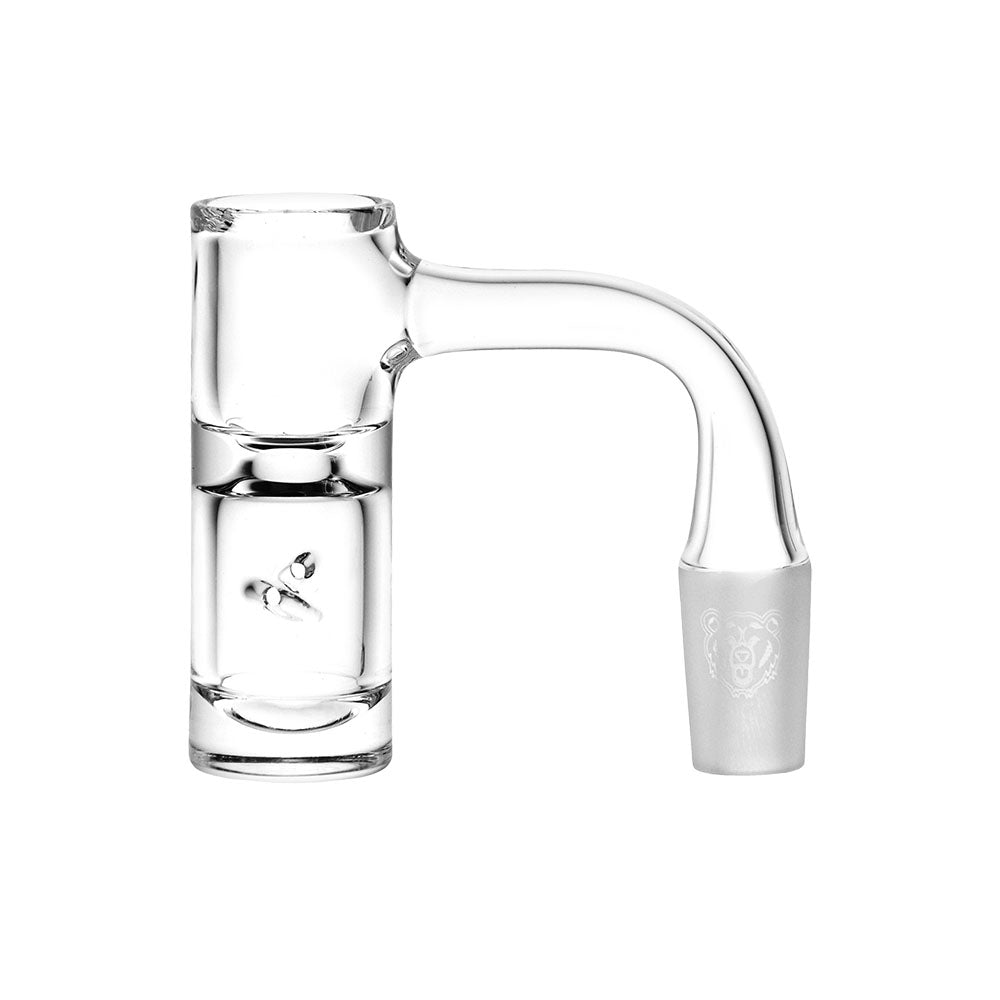 Bear Quartz Auto HighBrid Banger, 14mm Male Joint, Clear Quartz Side View