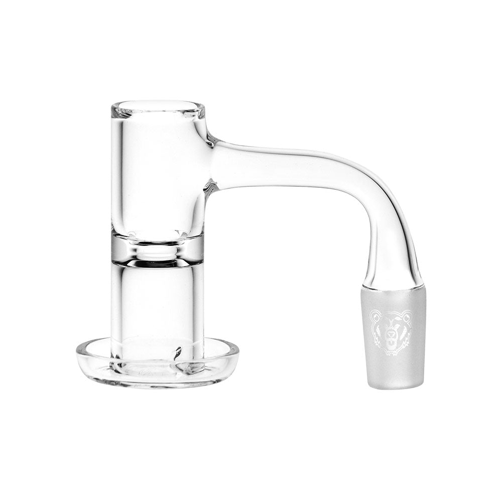 Bear Quartz Slurper Banger for Dab Rigs, 10mm Male Joint, Clear Quartz Side View