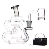 Bear Quartz BQ Cycler Recycler Dab Rig with Quartz Banger and Glass Pearls