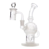 Bear Quartz Worked Sphere Dab Rig, 7" with Percolator, 14mm Female Joint, Side View