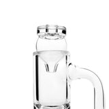 Bear Quartz Bubble Cap - 22mm, clear quartz carb cap for dab rigs, top view