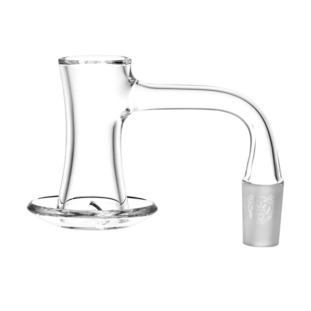 Bear Quartz Hourglass Blender Banger, 10mm Male Joint, 90 Degree Angle, Clear Quartz