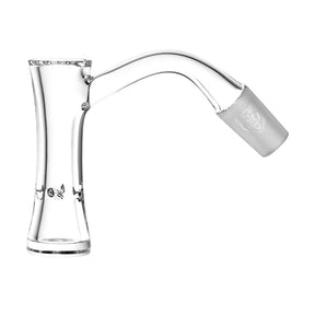 Bear Quartz Lowrider Hourglass Banger 14mm Male, 45 Degree, Clear Quartz Side View