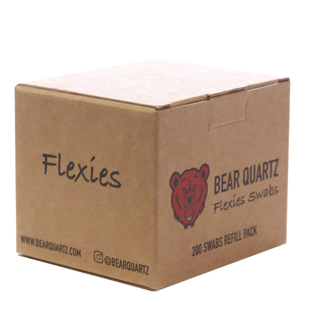 Bear Quartz Flexies 200pk Swabs Kit Refill box, front view on white background