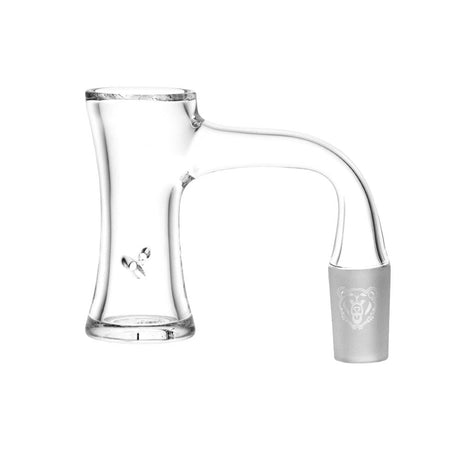 Bear Quartz Hourglass Banger 10mm Male - Clear Quartz Side View for Dab Rigs