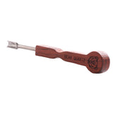 Bear Quartz Scoop Tip Dab Tool with Wood Handle, 5.25" Length, Side View