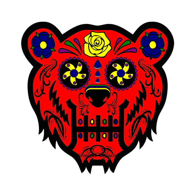Bear Quartz x moodmats Bear Candy Red Dab Mat with vibrant novelty design, medium size, front view