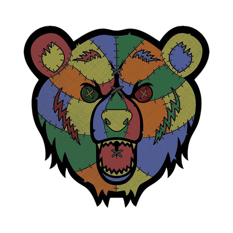Bear Quartz x moodmats 8" Voodoo Bear Dab Mat with vibrant patchwork design