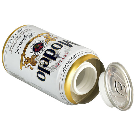 12oz Modelo Beer Can Diversion Stash Safe with Open Top, Side View on White Background