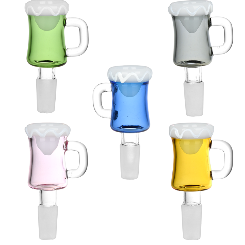 Beer Mug Herb Slide | 14mm M | Assorted Colors | 5ct Bundle