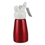 Best Whip Cream Dispenser in Red with Attachments, 1/2 Pint Size - Front View on White Background