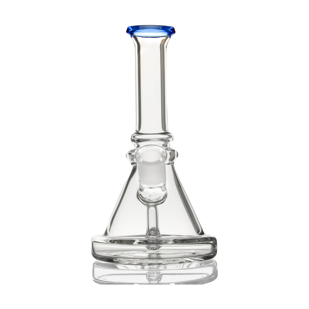 PILOT DIARY 7'' Glass Beaker Base Bong Front View with Blue Accents