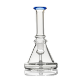 PILOT DIARY 7'' Glass Beaker Base Bong Front View with Blue Accents