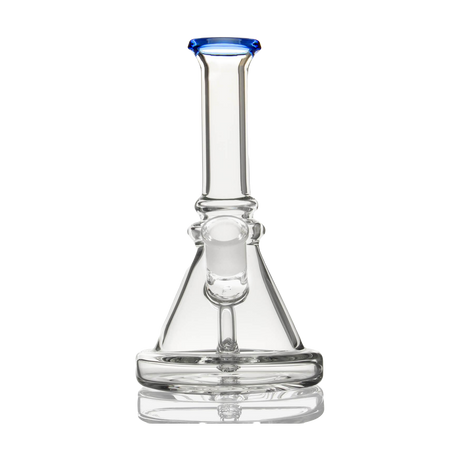 PILOT DIARY 7'' Glass Beaker Base Bong Front View with Blue Accents