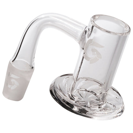 Glasshouse Bevel Top Hurricane 25mm Quartz Banger, Male Joint, Side View on White Background