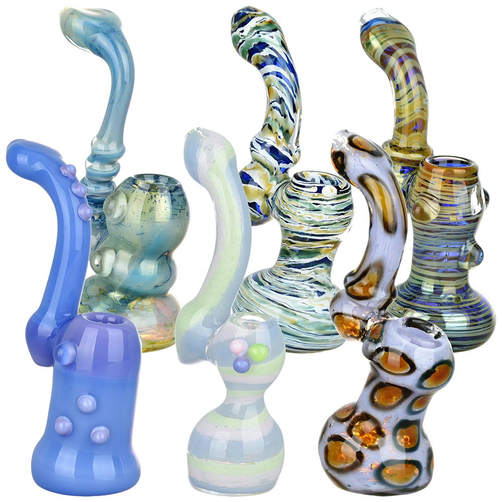 Big and Bold Glass Sherlock Bubbler Assortment | 6.75" to 8.75" | 6ct Bundle