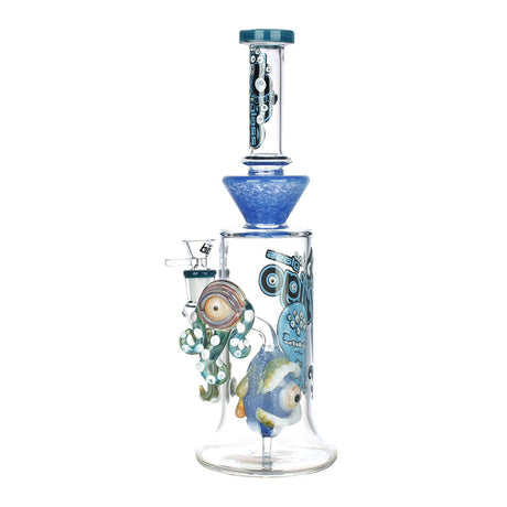 BIIGO Crazy Octopus Eyeball Water Pipe, 12.25" Tall, 14mm Female Joint, Borosilicate Glass