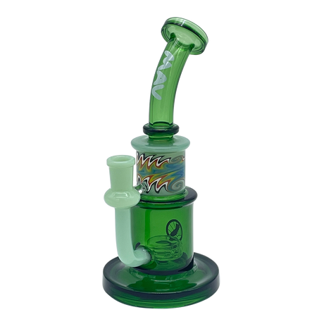 MAV Glass Birthday Cake Wig Wag Reversal Topping Dab Rig in Green - Front View