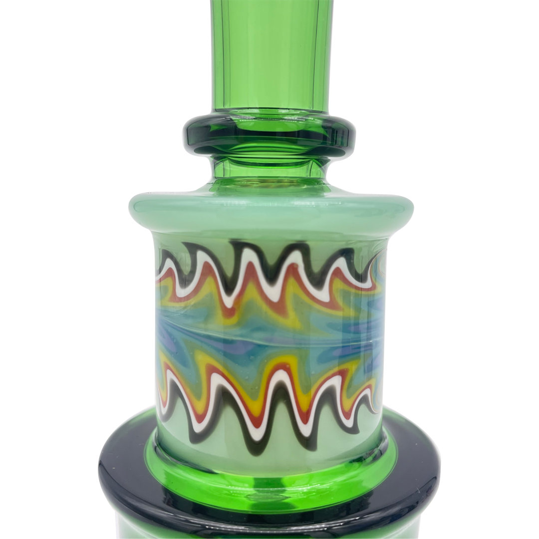 MAV Glass Birthday Cake Wig Wag Reversal Topping Dab Rig with Colorful Accents - Front View