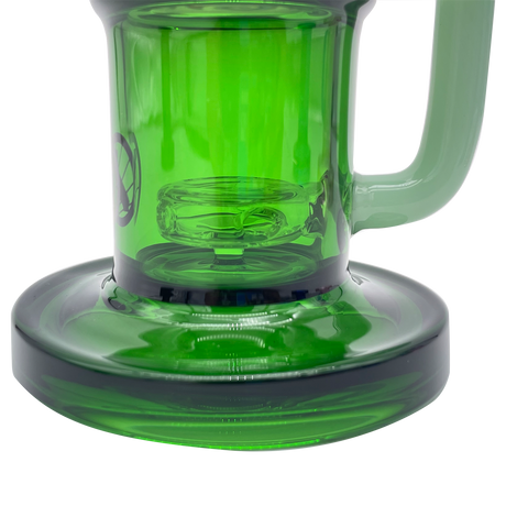 MAV Glass Birthday Cake Wig Wag Reversal Topping Dab Rig in Vibrant Green - Close-Up
