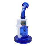 MAV Glass Birthday Cake Wig Wag Reversal Topping Dab Rig with Blue Accents - Front View