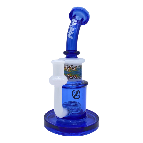 MAV Glass Birthday Cake Wig Wag Reversal Topping Dab Rig with Blue Accents - Front View