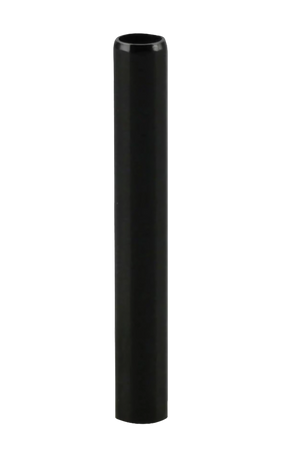 Black Aluminum One-Hitter Taster Pipe, small and portable for dry herbs, side view on white background