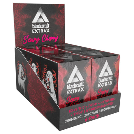 BlackCraft Extrax Scary Cherry Live Resin Gummies display box front view