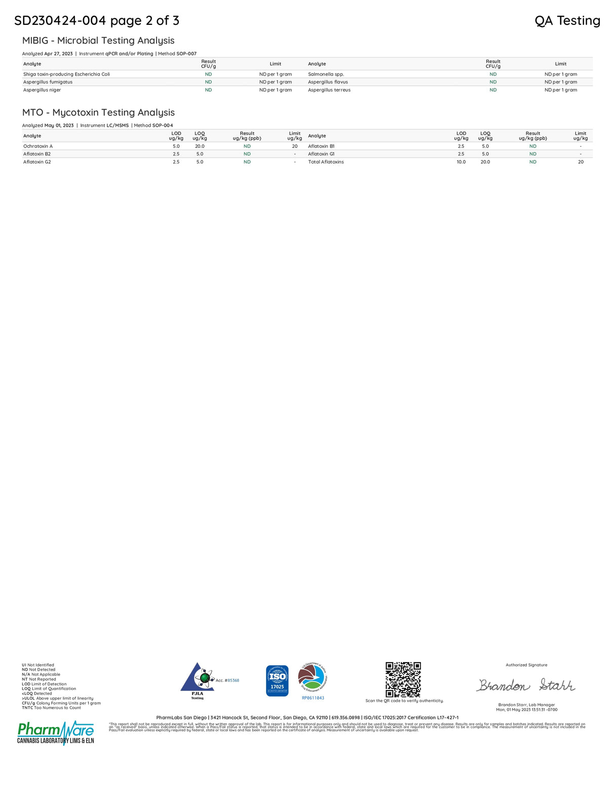 BlackCraft Extrax THCA D9P D8 Disposable lab test document showing results