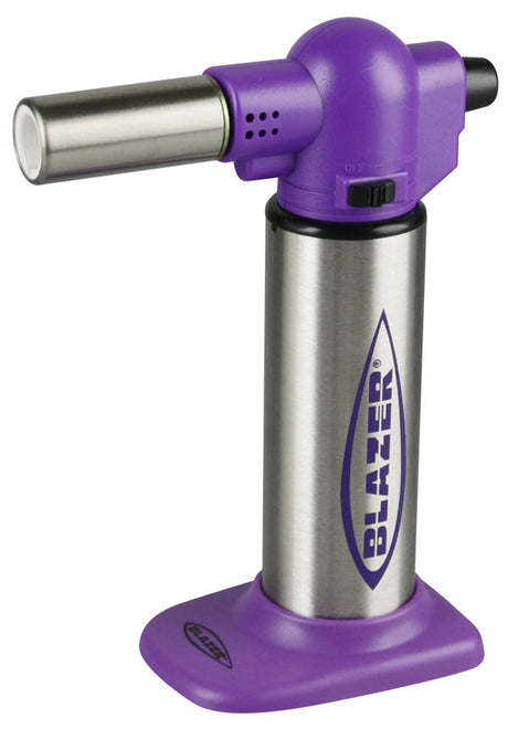Blazer Big Buddy Torch Lighter in Purple, Portable with a Stable Base, Ideal for Dab Rigs